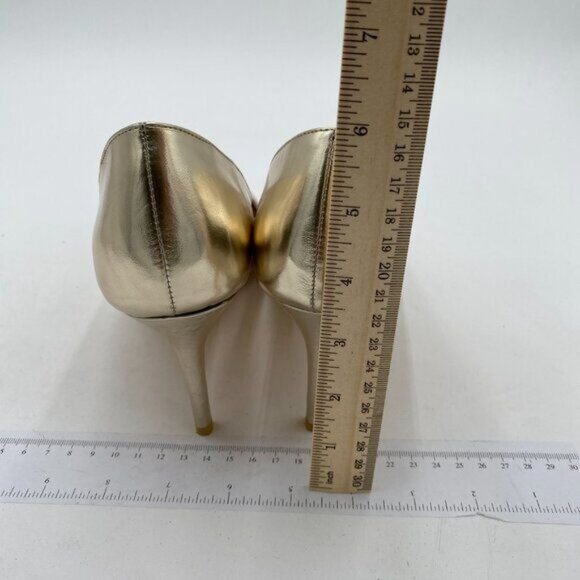 Women's Classic Dress Pumps Metallic Leatherette High Heels Slip On Formal Shoes - Picture 4 of 7